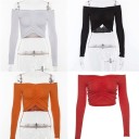 Off-shoulder crop top til kvinder B68 2