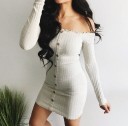 Off-shoulder mini-jurk 7