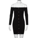 Off-shoulder mini-jurk 2