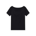 Off-Shoulder T-Shirt Lockere Passform Lässiges Damen Top Eleganter bequemer Style Modisches T-Shirt für Arbeit und Freizeit 3