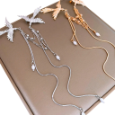 Office Brooch 18.4 x 14.3 cm Fiery Phoenix 2-in-1 Copper Metal Elegant Clothing Accessory with Delicate Long Fringes 2