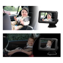 Oglindă retrovizoare auto digitală, IPS HD 1080p, cameră video cu vedere nocturnă, monitor pentru bebeluși, unghi de vizualizare de 150°, cablu de 5 3