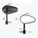 Oglinzi retrovizoare pentru motociclete, oglinzi din aluminiu de 4,8" pentru ghidon de 7/8" și 1", utilizare universală pentru Harley 2