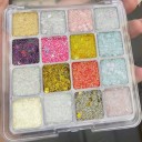 Ögonskuggspalett 16 färger Glittrande pärlemorsnyanser Intensiv glans för dramatisk kvälls- och scenmakeup 1