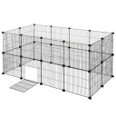 Ohrádka pro hlodavce z 24 pletiv 142 x 71 x 71 cm Stěny ze dvou řad panelů Rozteč drátů 1,5 cm Dvířka i protiskluzové podložky Černá 1