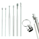 Ohrreinigungswerkzeug-Set, 6-teilig, Edelstahl, mit verschließbarem Etui, wiederverwendbare Ohrhygiene-Tools, präzise Hörpflege 1