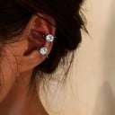 Ohrringe ohne Piercing mit Zirkon 2 Stk Verstellbare Clip-Ohrringe für die Knorpel Zinklegierung Silber Für den täglichen Gebrauch 2