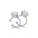 Ohrringe ohne Piercing mit Zirkon 2 Stk Verstellbare Clip-Ohrringe für die Knorpel Zinklegierung Silber Für den täglichen Gebrauch 3