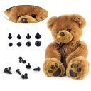 Ojos de seguridad de plástico para animales de peluche 14 mm Ojos redondos negros 100 unidades Componentes para la fabricación de juguetes Muñecas DIY Manualidades 2