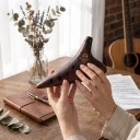 Okarina van paarse klei 12 gaten Stem Sopraan F 15 x 8,5 x 4 cm Rookgebakken Bruin Handgemaakt muziekinstrument voor spelers 2