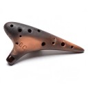 Okarina violetista savesta 12 aukkoa Soprano C viritys 13 x 6,5 x 3 cm Savupoltto Ruskea Käsintehty soitin soittajille 1