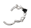 Okrągły srebrny piercing czarne serce ze srebrnymi detalami 10 x 1,2 mm Z stali nierdzewnej Elegancka biżuteria do codziennego noszenia 2