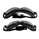 Okulary motocyklowe retro czarne 15 x 5 cm srebrne szkło okulary motocyklowe z ochroną UV PC ABS sztuczna skóra stylowe okulary ochronne 2