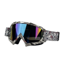 Okulary ochronne motocyklowe z niebieskim szkłem 18 x 11 cm Stylowe okulary chroniące przed wiatrem i kurzem Retro design Okulary do kasków motocyklowych 3
