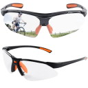 Okulary rowerowe chroniące przed wiatrem, deszczem i kurzem Szerokość 135 mm Wysokość 43 mm Okulary sportowe ochronne do jazdy na rowerze Oprawka plastikowa i wytrzymałe soczewki 2