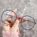 Okuliare proti modrému svetlu na prácu pri počítači Mnohoúhelníkové šošovky v tenkom kovovom ráme Nosníky a stranice s priehľadnými koncovkami 3