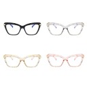 Okuliare s filtrom modrého svetla pre prácu pri počítači Tvar mačacích očí Brúsený vzor obrúčok Zlaté ozdoby pri kĺboch Číre sklá 5