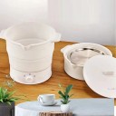 Olla eléctrica plegable de 1,2 l para viajes, 220 V, de silicona, portátil, con función de hervir agua, compacta para camping y oficina. 2