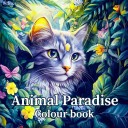 Omalningar Animal Paradise med ringbindning 20 × 20 cm block med motiv av katter och blommor för avkopplande färgläggning 1
