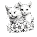 Omalningar Animal Paradise med ringbindning 20 × 20 cm block med motiv av katter och blommor för avkopplande färgläggning 3
