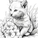 Omalningar Animal Paradise med ringbindning 20 × 20 cm block med motiv av katter och blommor för avkopplande färgläggning 5