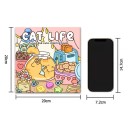 Omalovánche della vita dei gatti con motivi adorabili 20 × 20 cm libro da colorare con modelli facili multicolore per bambini e adulti 6