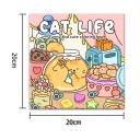 Omalovánci ai vieții feline cu motive drăguțe 20 × 20 cm carte de colorat cu modele ușoare multicolore pentru copii și adulți 2