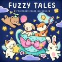 Omalováncias Fuzzy Tales cenas adoráveis 40 páginas 21,3 x 21,3 cm papel de colorir relaxante para crianças e adultos 1