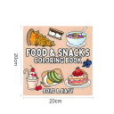 Omalovánkas com motivo de comida e doces ilustrações simples 20 x 20 cm papel de colorir para crianças e adultos 1
