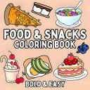 Omalovánkas com motivo de comida e doces ilustrações simples 20 x 20 cm papel de colorir para crianças e adultos 3
