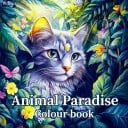 Omalovánky Animal Paradise kroužková vazba 20 × 20 cm blok s motivem koček a květin pro uklidňující vybarvování 1