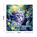 Omalovánky Animal Paradise kroužková vazba 20 × 20 cm blok s motivem koček a květin pro uklidňující vybarvování 4