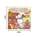 Omalovánky Calm Days 20 × 20 cm roztomilé motivy pečení pohádková knížka na vybarvení pro děti i dospělé 2