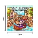 Omalovánky Cozy Europe kroužková vazba 20 × 20 cm blok s motivem roztomilých zvířat a evropských scenérií pro vybarvování 3