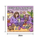Omalovánky cozy girl e amigos desenho simples para crianças e adultos 24 páginas 20 x 20 cm exercício de motricidade livro de relaxamento 6