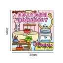 Omalovánky Cozy Girl Homebody 20 x 20 cm 24 jednostranných stran papírové ilustrace pro relaxační kreslení doma 3