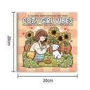 Omalovánky cozy girl vibes jednoduché kreslení pro děti i dospělé 24 stran 20 x 20 cm uklidňující kreativní kniha 6