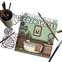 Omalovánky Cozy Spaces 20 x 20 cm papírové ilustrace s motivy interiéru pro relaxační vybarvování a kreativní kreslení 5