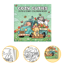 Omalovánky cu animale ilustrații drăguțe 20 x 20 cm carte de colorat verde pentru copii și adulți colorare creativă 2