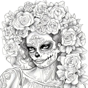 Omalovánky cukrová lebka a kostra 20 × 20 cm kreativní kniha pro děti i dospělé vícebarevné antistresové vybarvování 4