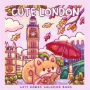 Omalovánky Cute London kreslené mestské motívy 21,3 x 21,3 cm 40 strán papierové vyfarbovanie jednoduché pre deti aj dospelých 1