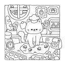 Omalovánky de la vie des chats avec des motifs mignons 20 × 20 cm livre de coloriage avec des motifs faciles multicolores pour enfants et adultes 5