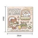 Omalovánky Fuzzy in love desenhos simples 20 x 20 cm livro para colorir para crianças e adultos para relaxamento e criação criativa 2
