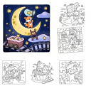 Omalovánky Fuzzy Tales roztomilé scénky 40 stran 21,3 x 21,3 cm papírové vybarvování uklidňující pro děti i dospělé 3