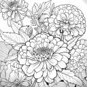 Omalovánky květiny pro relaxaci 20 × 20 cm 20 jednostranných stran vícebarevné ilustrace kniha pro děti i dospělé vybarvování 3