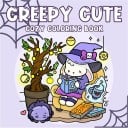 Omalovánky pre deti strašidelne roztomilý motív Creepy Cutie 20 x 20 cm papierové jednoduché kreslenie pre voľný čas 1