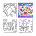 Omalovánky pro děti pohádkový motiv Fluffy Tales 20 x 20 cm jednoduché kreslení roztomilé ilustrace pro volný čas 2