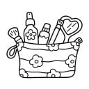 Omalovánky s motivem kosmetiky jednoduché vzory na vybarvení 20 x 20 cm papírové listy volnočasová aktivita pro děti i dospělé 2