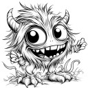 Omalovánky s motivem roztomilých monster detailní ilustrace 20 x 20 cm 20 jednostranných stran papírové vybarvování pro dospělé 3