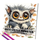 Omalovánky s motivem roztomilých monster detailní ilustrace 20 x 20 cm 20 jednostranných stran papírové vybarvování pro dospělé 7